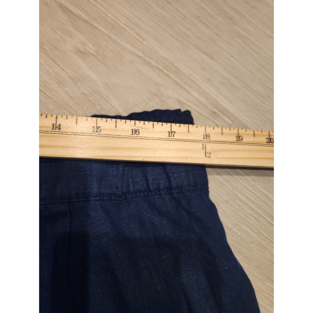 J. Jill Pure Jill Linen Pants Navy Blue Elastic Waist Drawstring Hem Large NEW - Picture 5 of 9